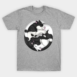 Yin-Yang Cats: Bicolor Black/White T-Shirt